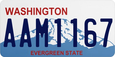WA license plate AAM1167