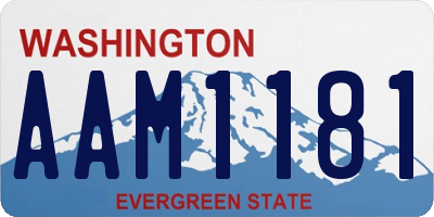 WA license plate AAM1181