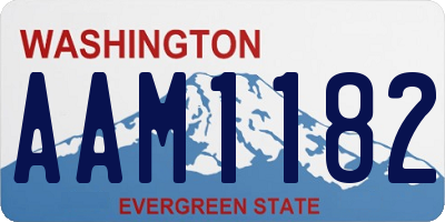 WA license plate AAM1182