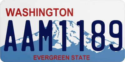 WA license plate AAM1189