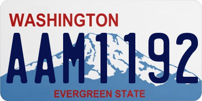 WA license plate AAM1192
