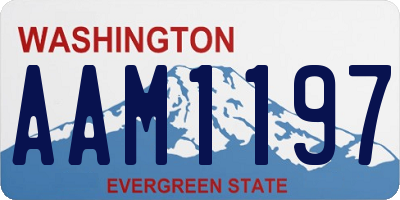 WA license plate AAM1197