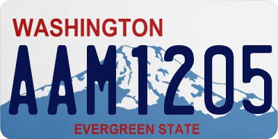 WA license plate AAM1205