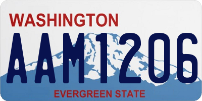 WA license plate AAM1206