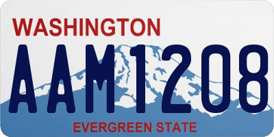 WA license plate AAM1208