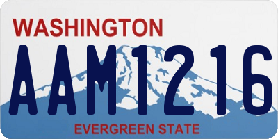 WA license plate AAM1216