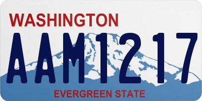 WA license plate AAM1217