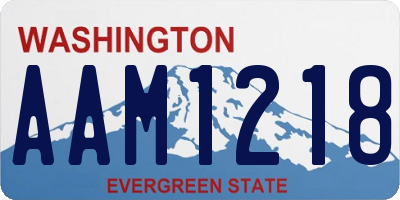 WA license plate AAM1218