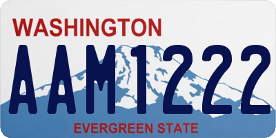 WA license plate AAM1222