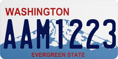 WA license plate AAM1223