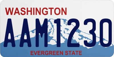 WA license plate AAM1230