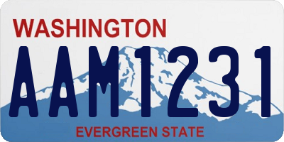 WA license plate AAM1231