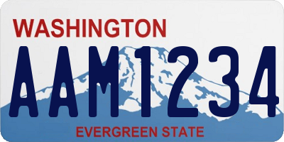 WA license plate AAM1234