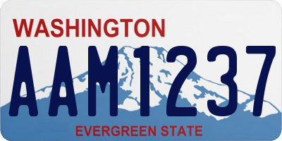 WA license plate AAM1237