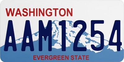 WA license plate AAM1254