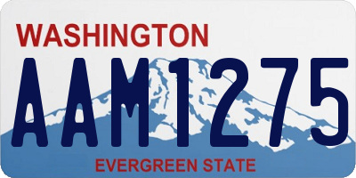 WA license plate AAM1275