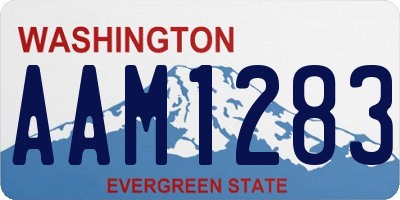 WA license plate AAM1283