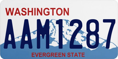 WA license plate AAM1287