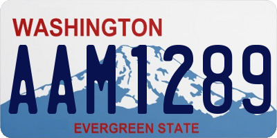 WA license plate AAM1289