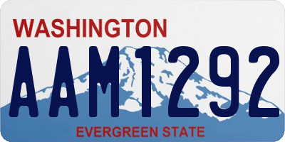 WA license plate AAM1292