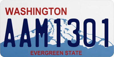 WA license plate AAM1301