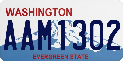 WA license plate AAM1302