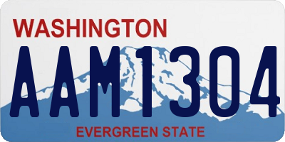 WA license plate AAM1304