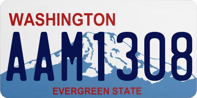 WA license plate AAM1308