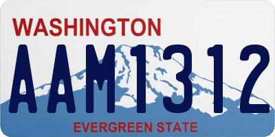 WA license plate AAM1312