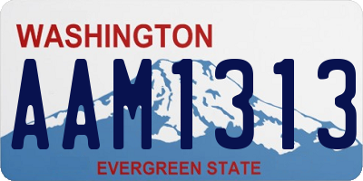 WA license plate AAM1313