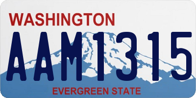 WA license plate AAM1315