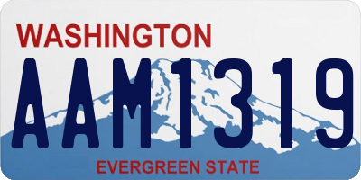 WA license plate AAM1319