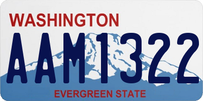 WA license plate AAM1322