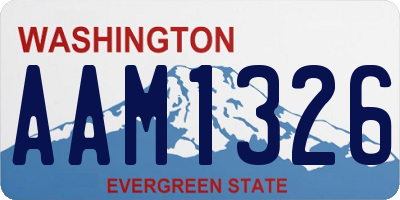 WA license plate AAM1326