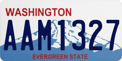 WA license plate AAM1327