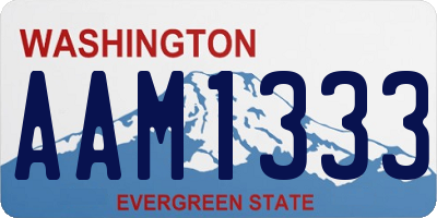 WA license plate AAM1333
