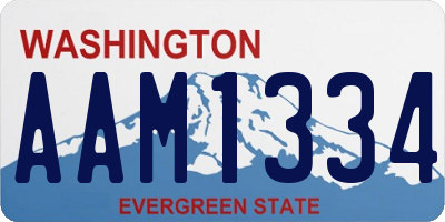 WA license plate AAM1334