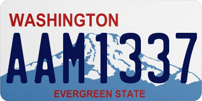 WA license plate AAM1337