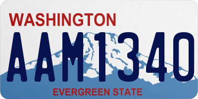 WA license plate AAM1340