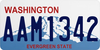 WA license plate AAM1342