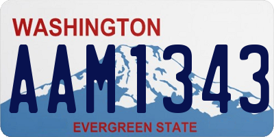 WA license plate AAM1343