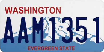 WA license plate AAM1351