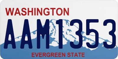 WA license plate AAM1353