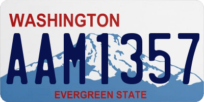 WA license plate AAM1357