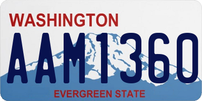 WA license plate AAM1360