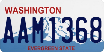 WA license plate AAM1368