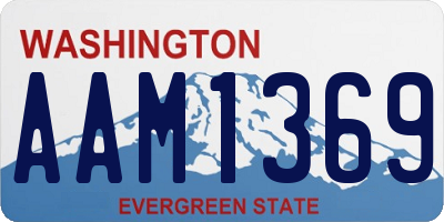 WA license plate AAM1369