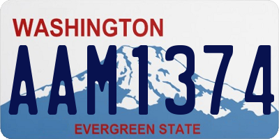 WA license plate AAM1374