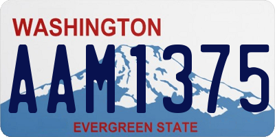 WA license plate AAM1375