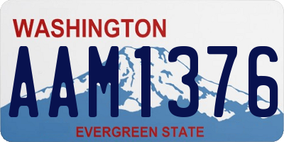 WA license plate AAM1376